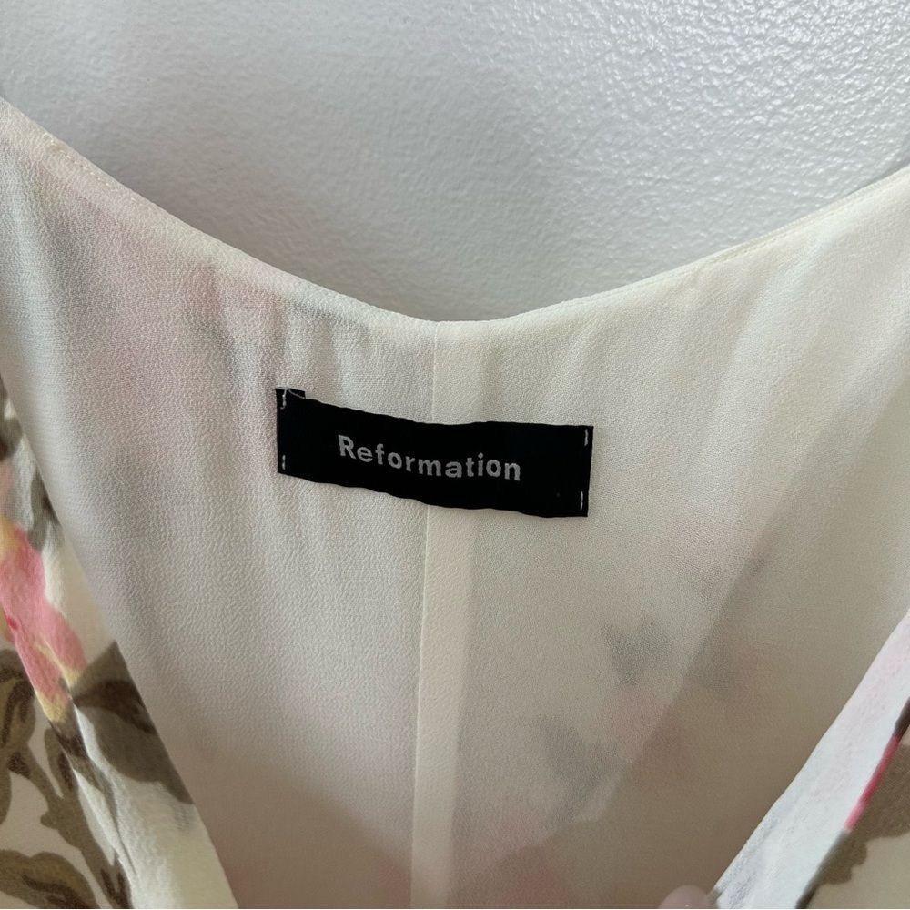 Reformation Cream Mini Dress with Pink Floral Print - Picture 4 of 7